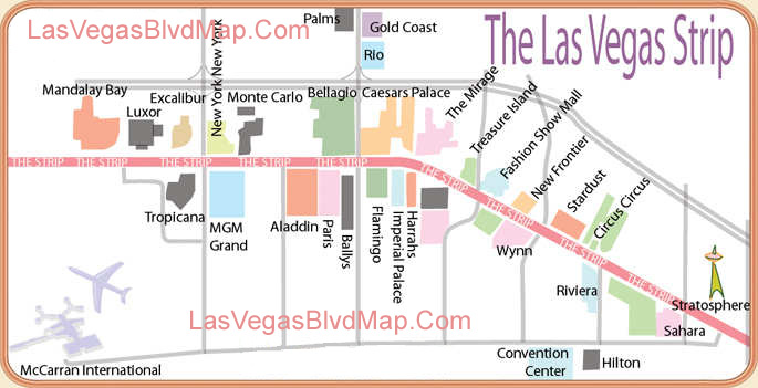 Map Of Las Vegas Strip 1990 - Wisconsin State Parks Map